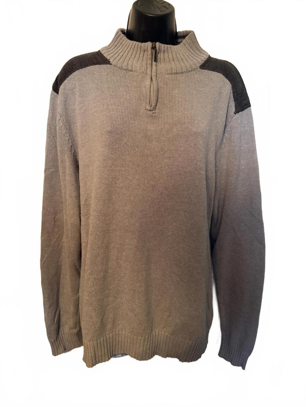 Bachrach Sweater quarter zip front XL